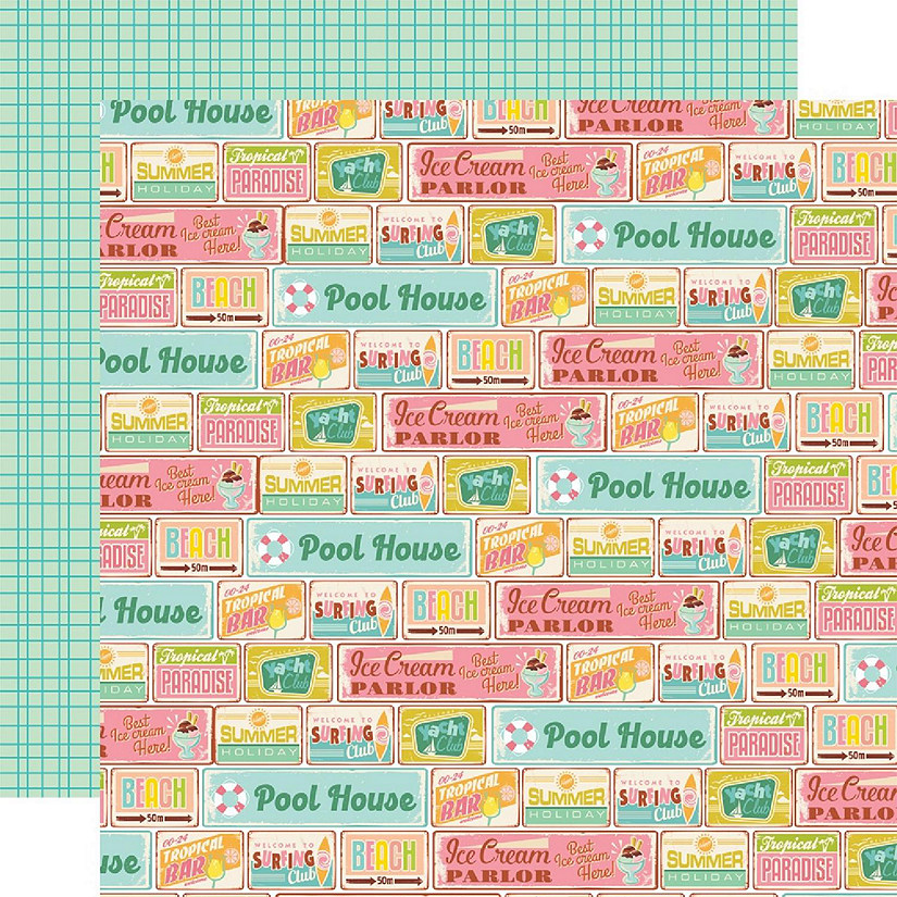 Retro Summer DoubleSided Cardstock 12"X12"Summer Break Oriental Trading