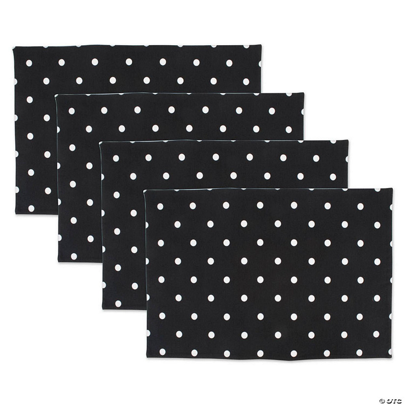 Reversible Polka Dot Placemat(Set Of 4) Black/White Image