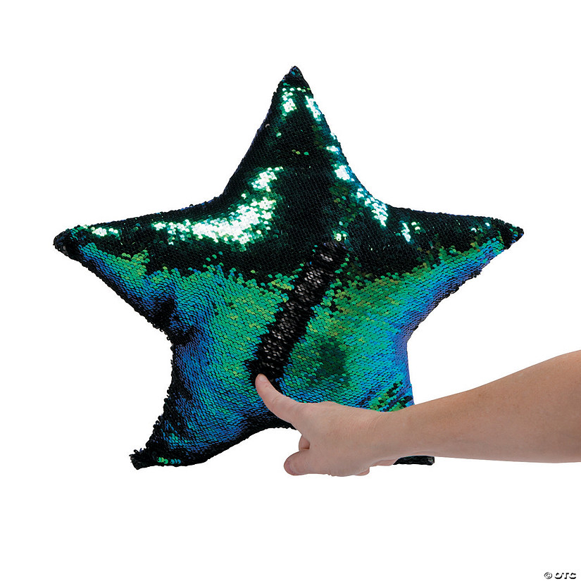 Reversible Sequin Stuffed Star Pillow Image