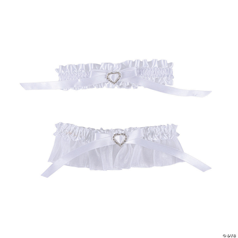 Rhinestone Heart Bridal Garter Toss Set - 2 Pc. Image