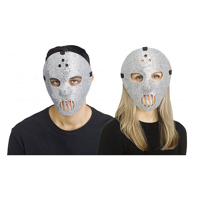 Rhinestone Hockey Adult Costume Mask Image