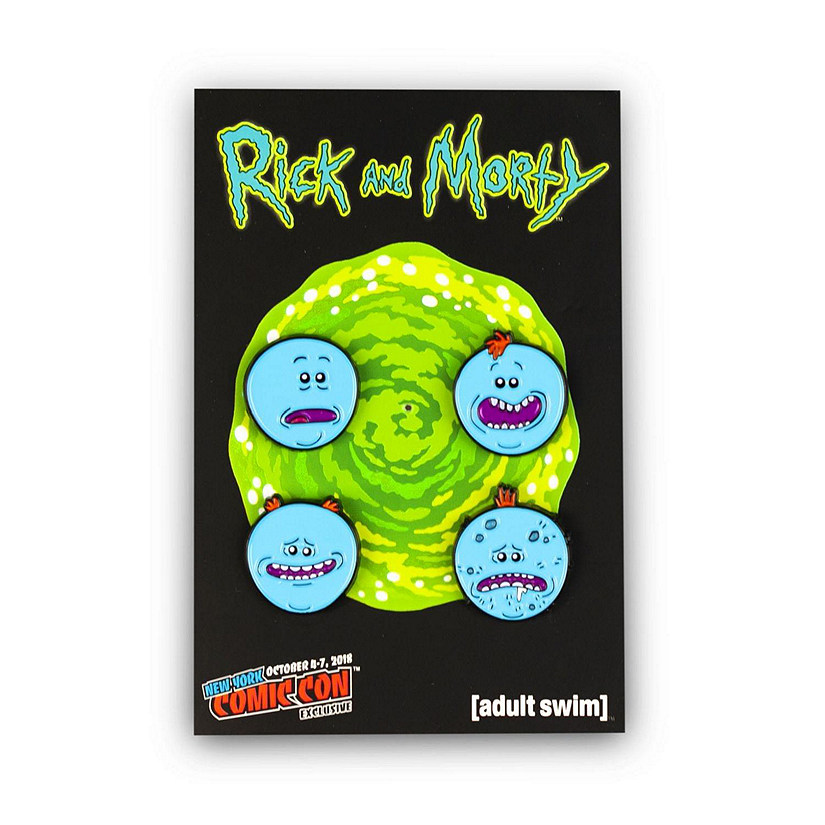 Rick and Morty Collector's Enamel Pins, Meeseeks, 4 Pack Image