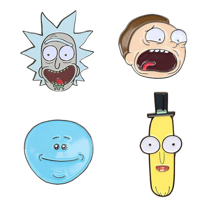 Rick and Morty Enamal Collector Pin Set of 4 with Rick, Morty and More Image