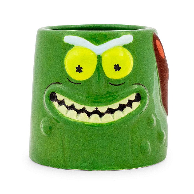 Rick and Morty Pickle Rick Sculpted Ceramic Mini Shot Glass  Holds 2 Ounces Image