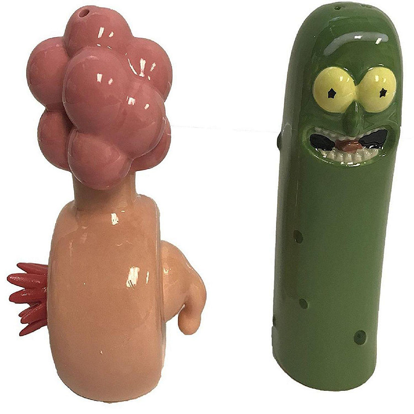 Rick and Morty Plumbus/ Pickle Rick Salt and Pepper Shaker Set Image