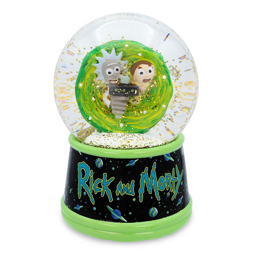 Rick and Morty Portal Light-Up Collectible Snow Globe  6 Inches Tall Image
