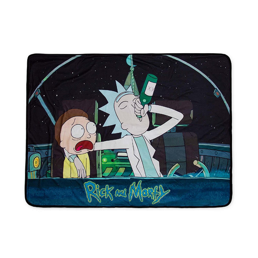 Rick and Morty Spaceship 45 x 60 Inch Fleece Throw Blanket Image