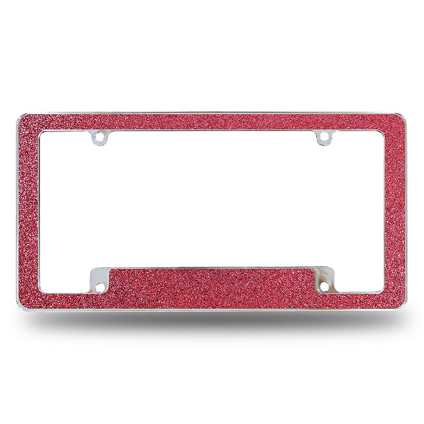 Rico Industries Deep Red Glitter All Over Automotive License Plate Frame for Car/Truck/SUV (12" x 6") Image