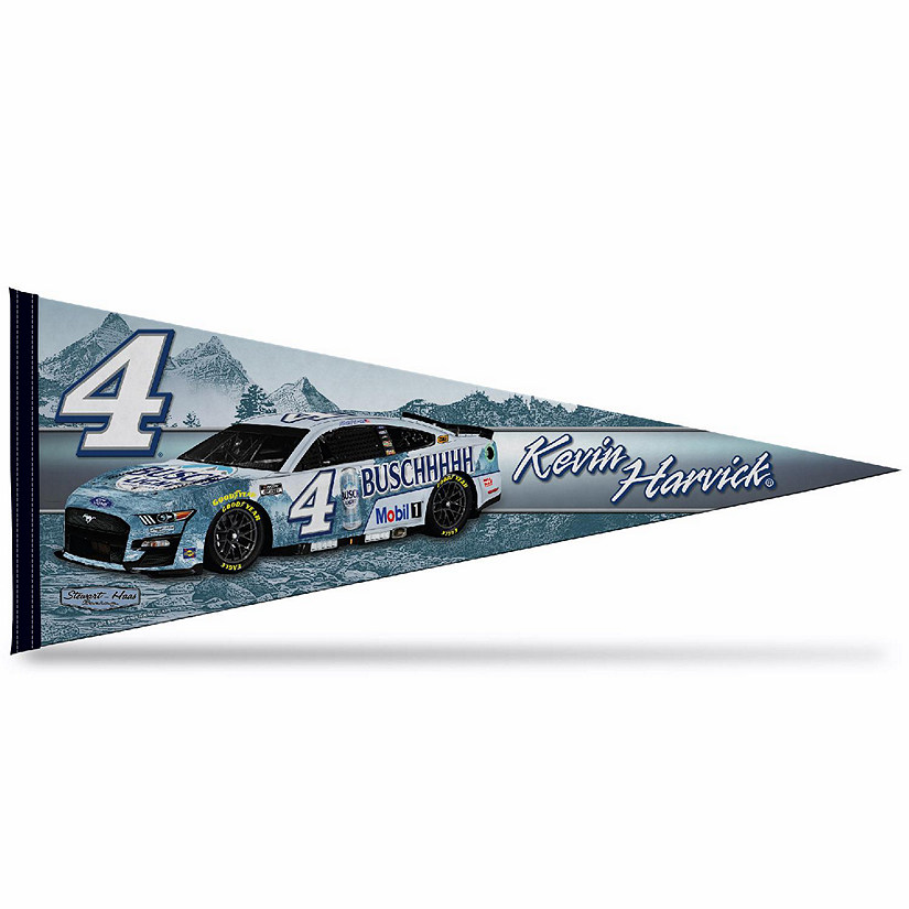 Rico Industries Kevin Harvick No. 4 Premium 12"x30" Felt Wall Pennant Flag - Display Your NASCAR Fandom in your Home, Garage, Office or Man Cave Image