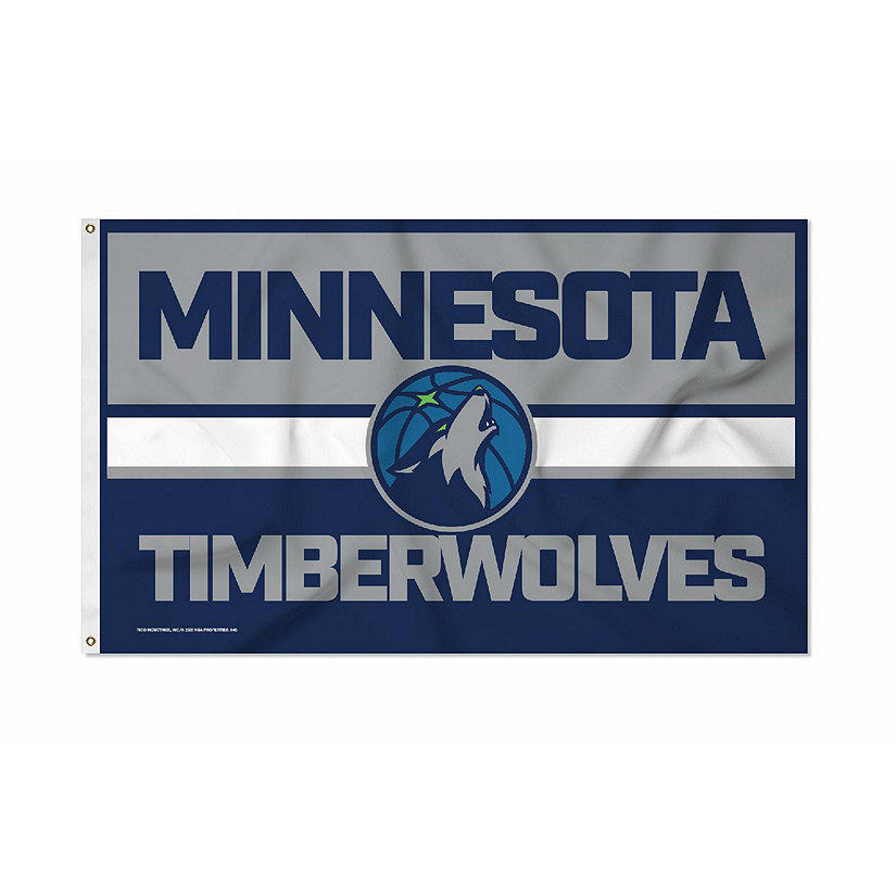 Rico Industries NBA Basketball Minnesota Timberwolves Bold 3' x 5' Banner Flag Single Sided - Indoor or Outdoor - Home D&#233;cor Image