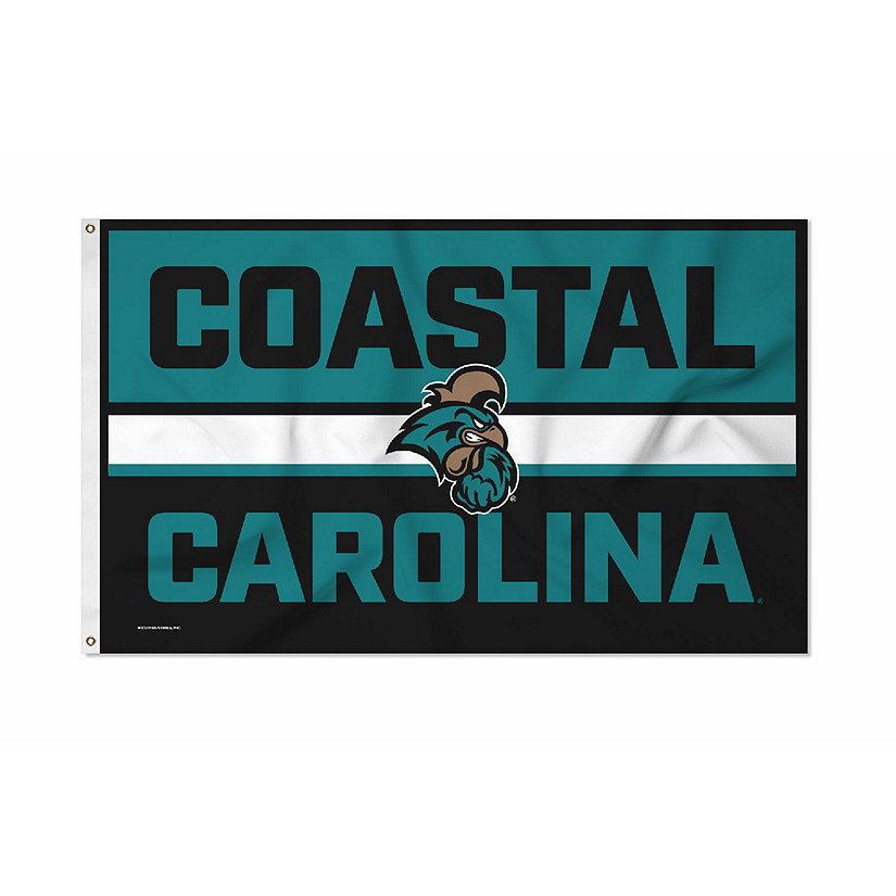 Rico Industries NCAA  Coastal Carolina Chanticleers Bold 3' x 5' Banner Flag Single Sided - Indoor or Outdoor - Home D&#233;cor Image