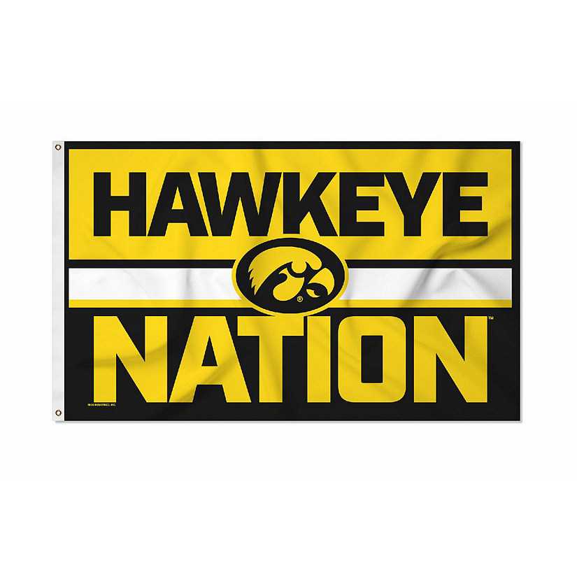 Rico Industries NCAA  Iowa Hawkeyes Bold 3' x 5' Banner Flag Single Sided - Indoor or Outdoor - Home D&#233;cor Image