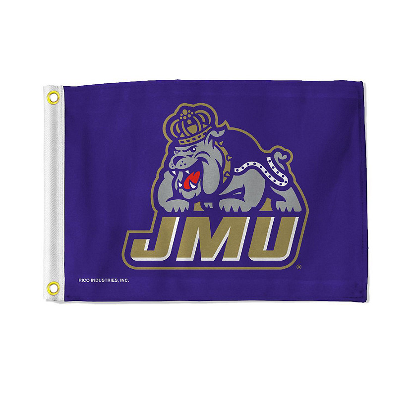 Rico Industries NCAA  James Madison Dukes Purple Utility Flag - Double Sided - Great for Boat/Golf Cart/Home ect. Image