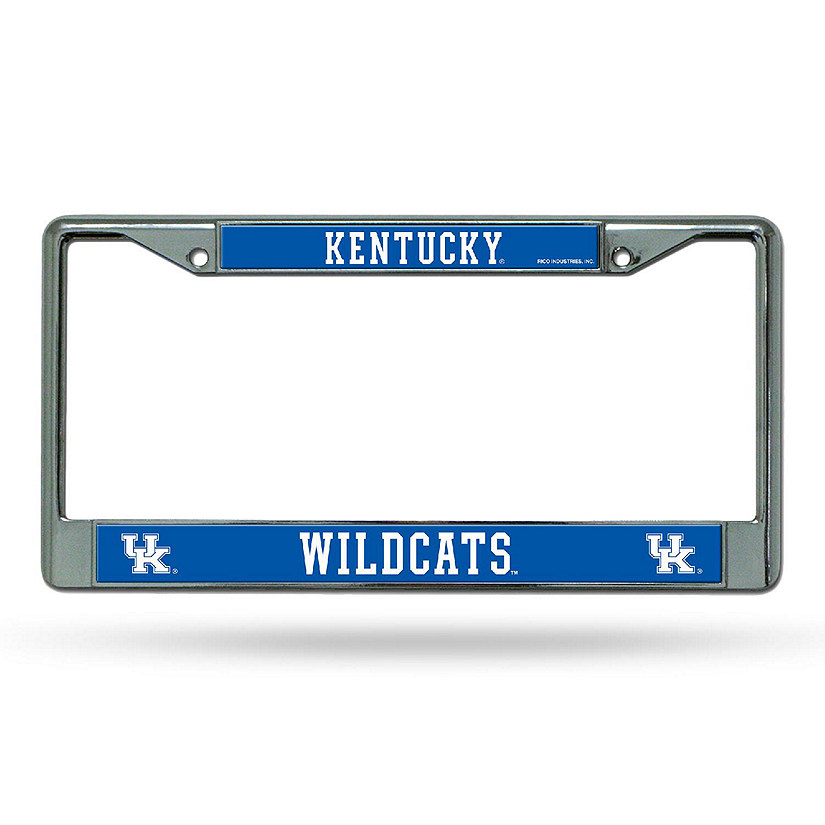 Rico Industries NCAA  Kentucky Wildcats  12" x 6" Chrome Frame With Decal Inserts - Car/Truck/SUV Automobile Accessory Image