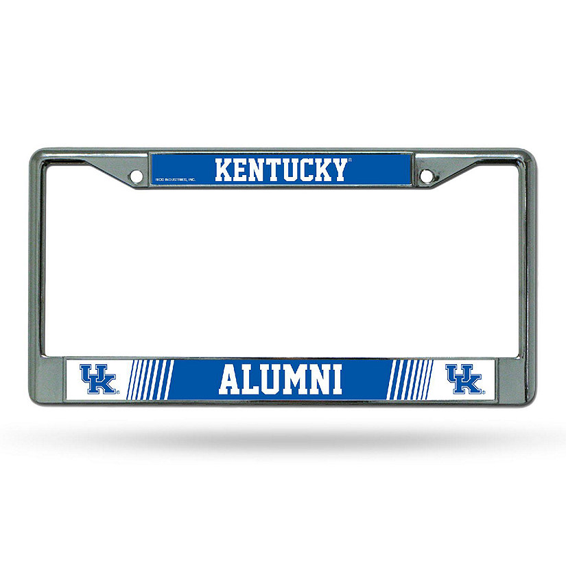 Rico Industries NCAA  Kentucky Wildcats Alumni 12" x 6" Chrome Frame With Decal Inserts - Car/Truck/SUV Automobile Accessory Image
