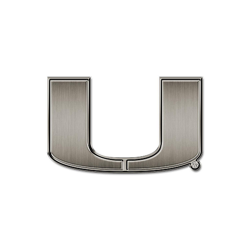 Rico Industries NCAA  Miami Hurricanes - The U U Antique Nickel Auto Emblem for Car/Truck/SUV Image