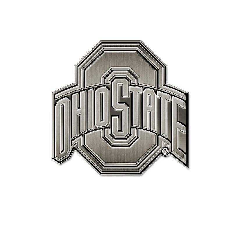 Rico Industries NCAA  Ohio State Buckeyes Standard Antique Nickel Auto Emblem for Car/Truck/SUV Image