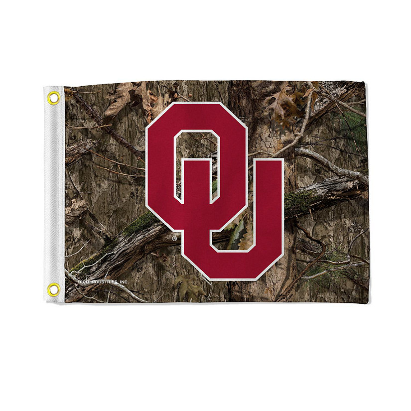 Rico Industries NCAA  Oklahoma Sooners Camo Utility Flag - Double Sided - Great for Boat/Golf Cart/Home ect. Image