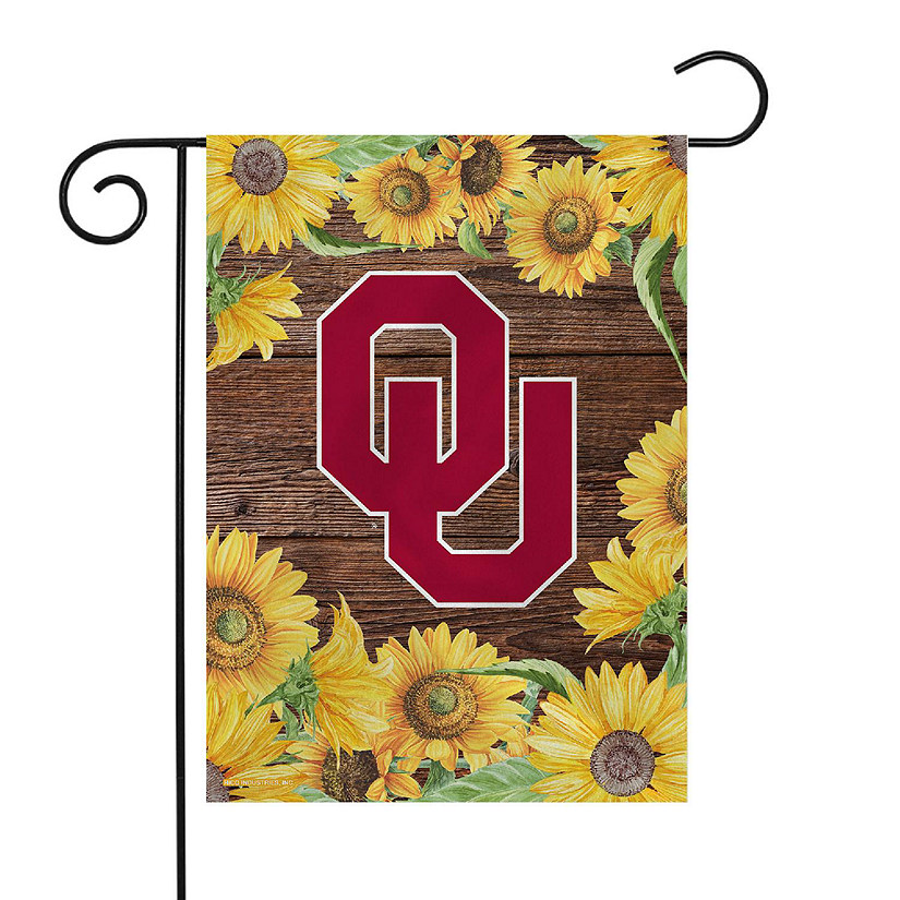 Rico Industries NCAA Oklahoma Sooners Sunflower Spring 13" x 18" Double Sided Garden Flag Image