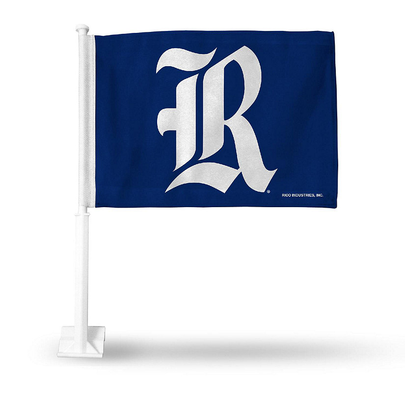 Rico Industries NCAA  Rice Owls Standard Double Sided Car Flag -  16" x 19" - Strong Pole that Hooks Onto Car/Truck/Automobile Image