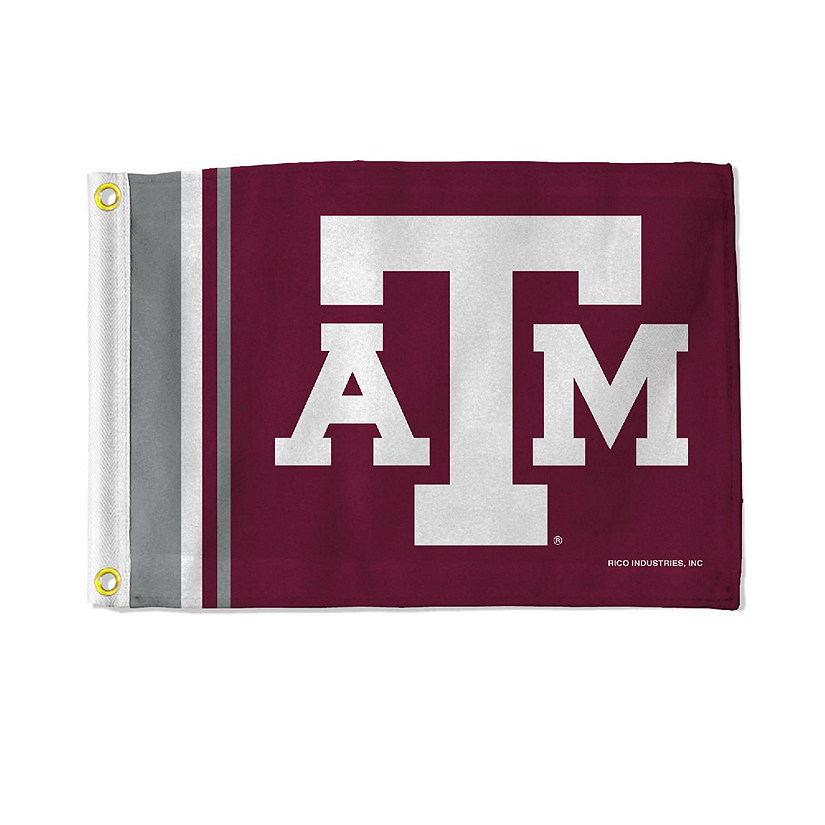 Rico Industries NCAA  Texas A&M Aggies Stripes Utility Flag - Double Sided - Great for Boat/Golf Cart/Home ect. Image