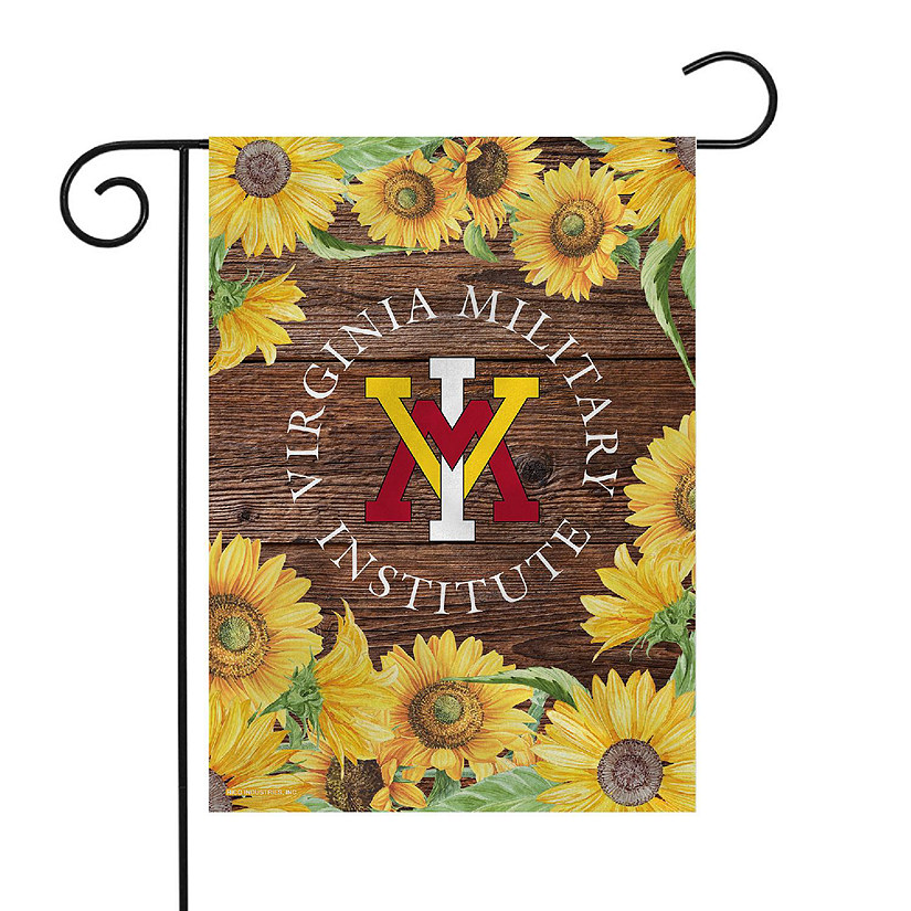 Rico Industries NCAA  Virginia Military Institute Keydets Sunflower Spring 13" x 18" Double Sided Garden Flag Image