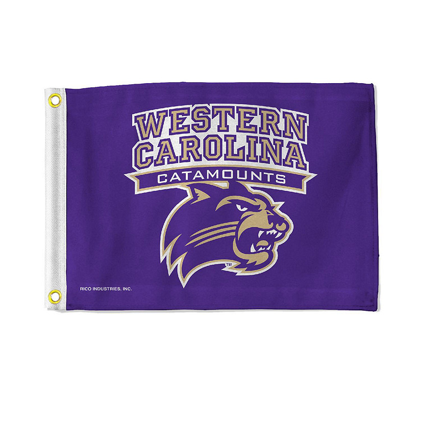 Rico Industries NCAA  Western Carolina Catamounts Purple Utility Flag - Double Sided - Great for Boat/Golf Cart/Home ect. Image