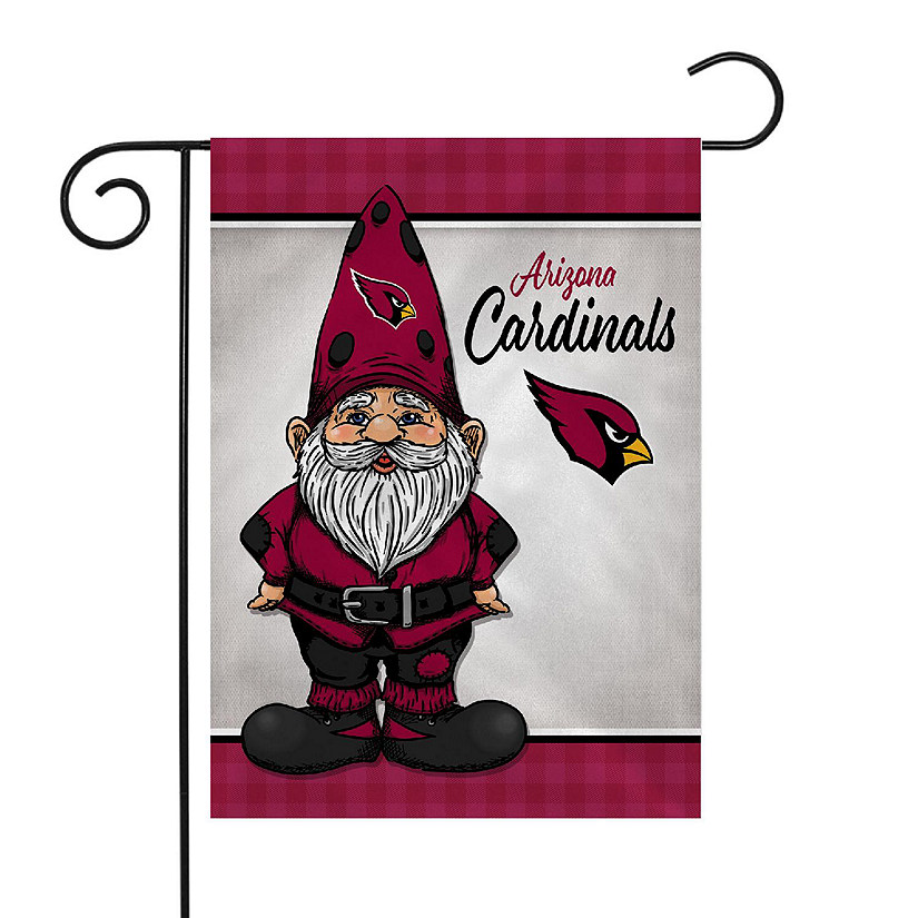 Rico Industries NFL Football Arizona Cardinals Gnome Spring 13" x 18" Double Sided Garden Flag Image