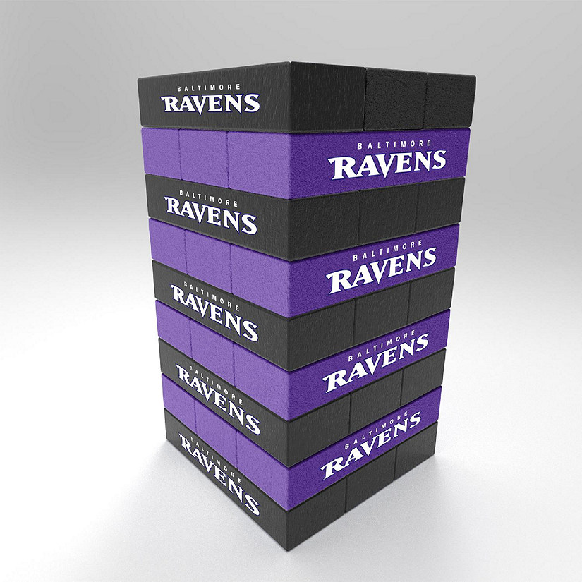 Rico Industries NFL Football Baltimore Ravens Mini Jumbling Tower Game -  Wood Stackem Game