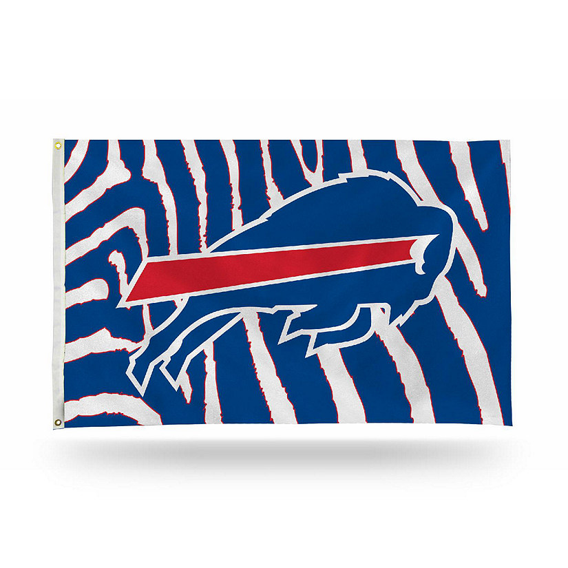 Rico Industries NFL Football Buffalo Bills Zebra Print Design 3' x 5' Banner  Flag Single Sided - Indoor or Outdoor - Home Décor