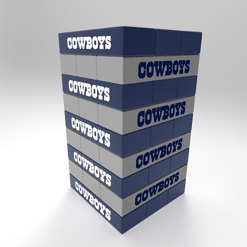 Rico Industries NFL Football Dallas Cowboys  Mini Jumbling Tower Game - Wood Stackem Game Image