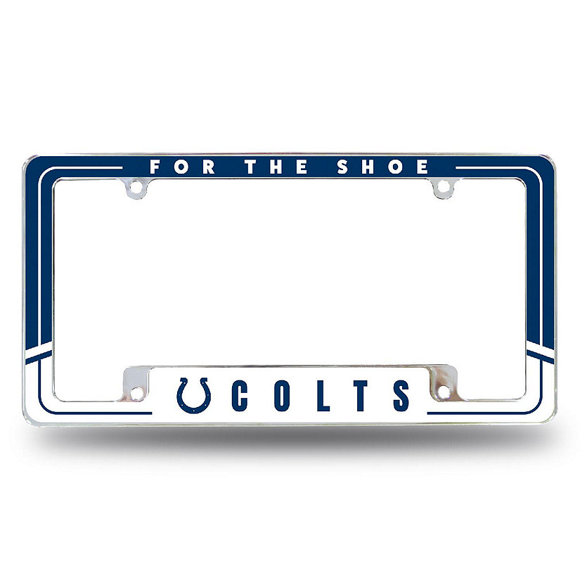 Rico Industries NFL Football Indianapolis Colts Two-Tone 12" x 6" Chrome All Over Automotive License Plate Frame for Car/Truck/SUV Image