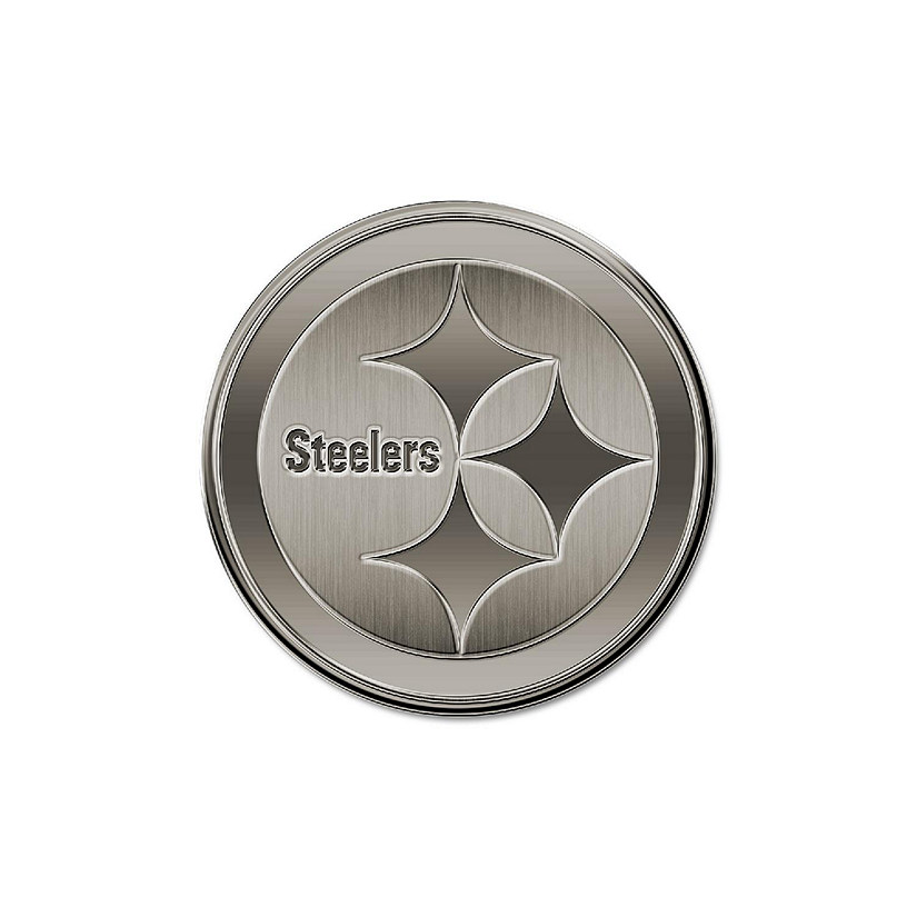 Rico Industries NFL Football Pittsburgh Steelers Standard Round Antique Nickel Auto Emblem for Car/Truck/SUV Image