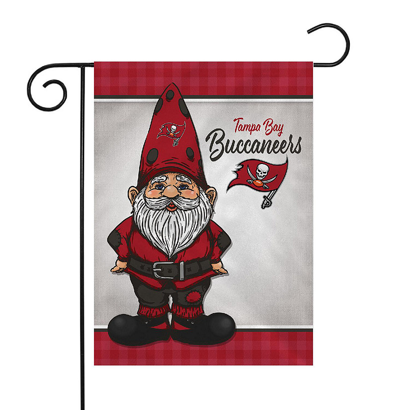 Rico Industries NFL Football Tampa Bay Buccaneers Gnome Spring 13" x 18" Double Sided Garden Flag Image