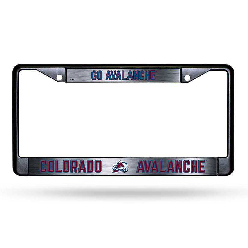 Rico Industries NHL Hockey Colorado Avalanche Black Game Day Black Chrome Frame with Printed Inserts 12" x 6" Car/Truck Auto Accessory Image