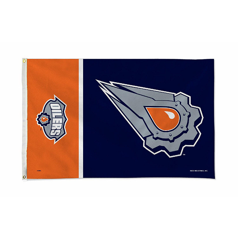 Rico Industries NHL Hockey Edmonton Oilers Reverse Retro 3' x 5' Banner  Flag Single Sided - Indoor or Outdoor - Home DÃ©cor