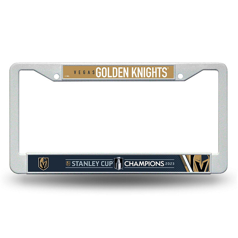 Rico Industries NHL Hockey Vegas Golden Knights 2023 Stanley Cup Champions 12" x 6" Plastic Car Frame Image