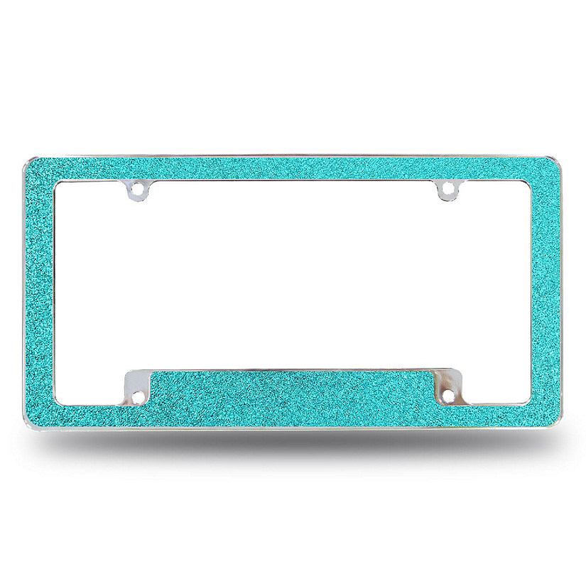 Rico Industries Teal Glitter All Over Automotive License Plate Frame for Car/Truck/SUV (12" x 6") Image