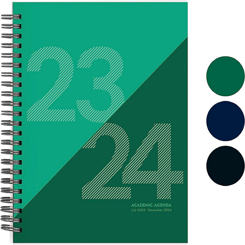 Rileys 2023-2024 18-Month Academic Weekly Planner - Geographic Weekly & Monthly Agenda Planner, Flexible Cover, Notes Pages (8 x 6 inches, Green) Image