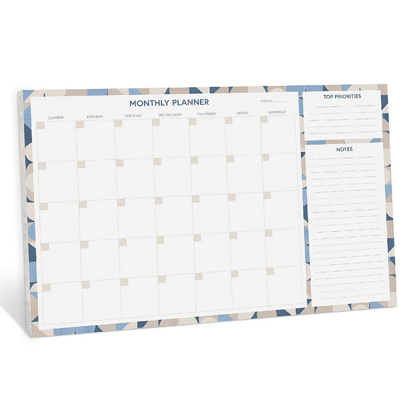 Rileys & Co Monthly Planner Desk Pad with 52 Tearaway Sheets (Abstract Geometric) Image
