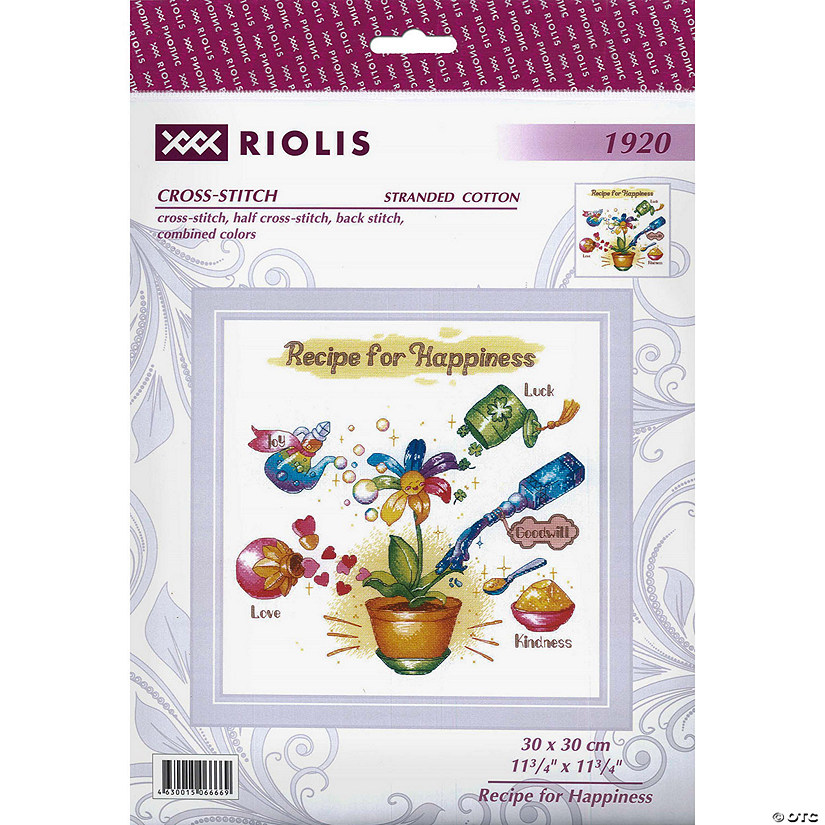 Riolis Cross Stitch Kit Recipe For Happiness Image