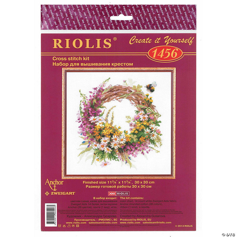 Riolis Cross Stitch Kit Wreath With Fireweed Image