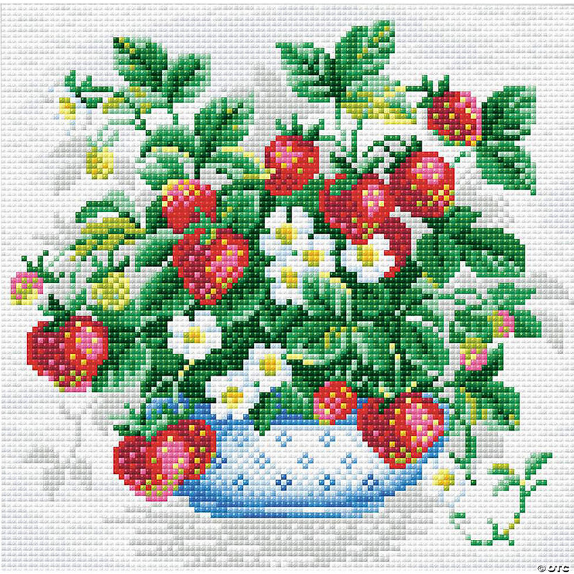 Riolis Diamond Mosaic Kit 10.75" Basket of Strawberries Image