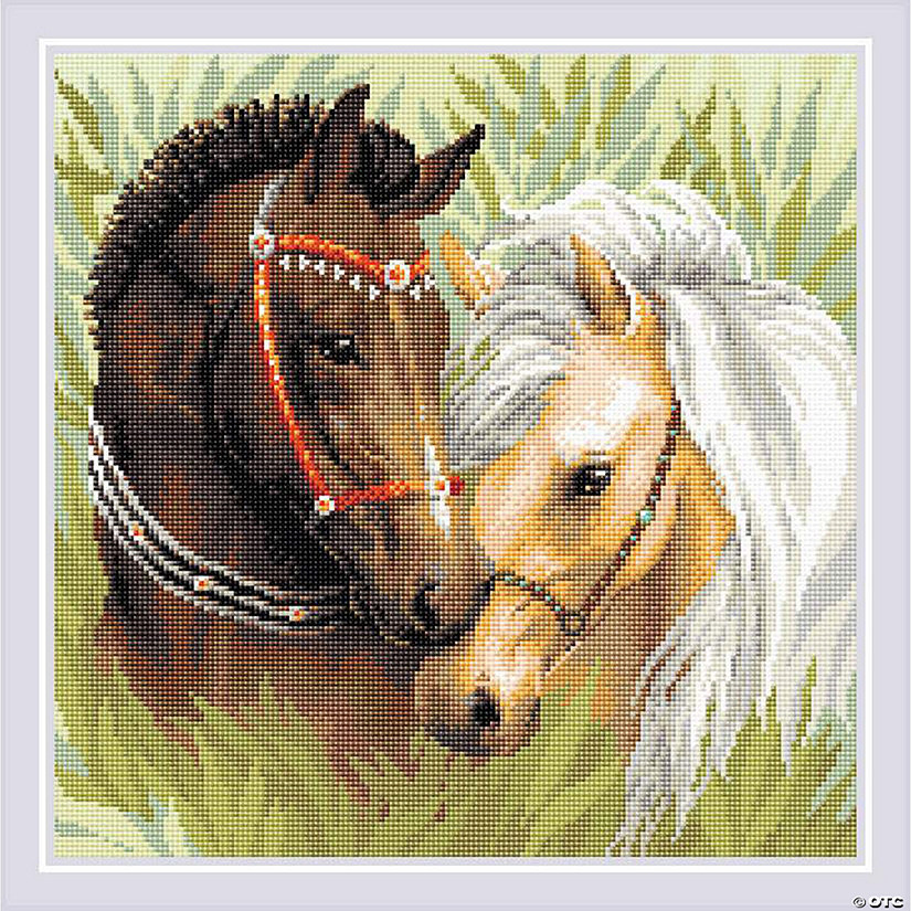 Riolis Diamond Mosaic Kit 15.75x15.75 Pair Horses Image