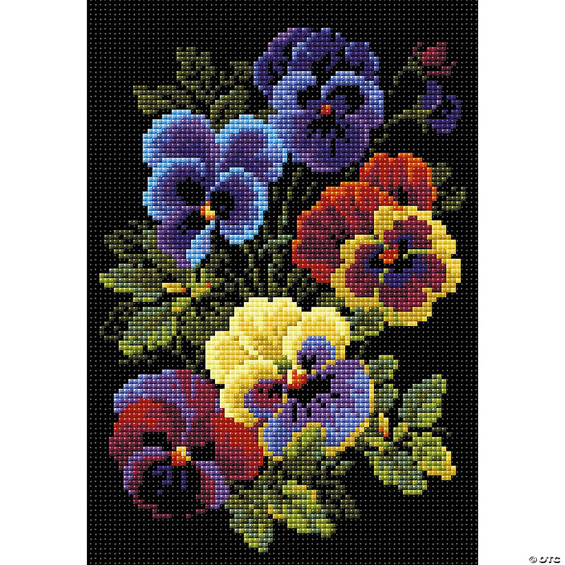 Riolis Diamond Mosaic Kit  8.25"x 11.75" Pansies Image