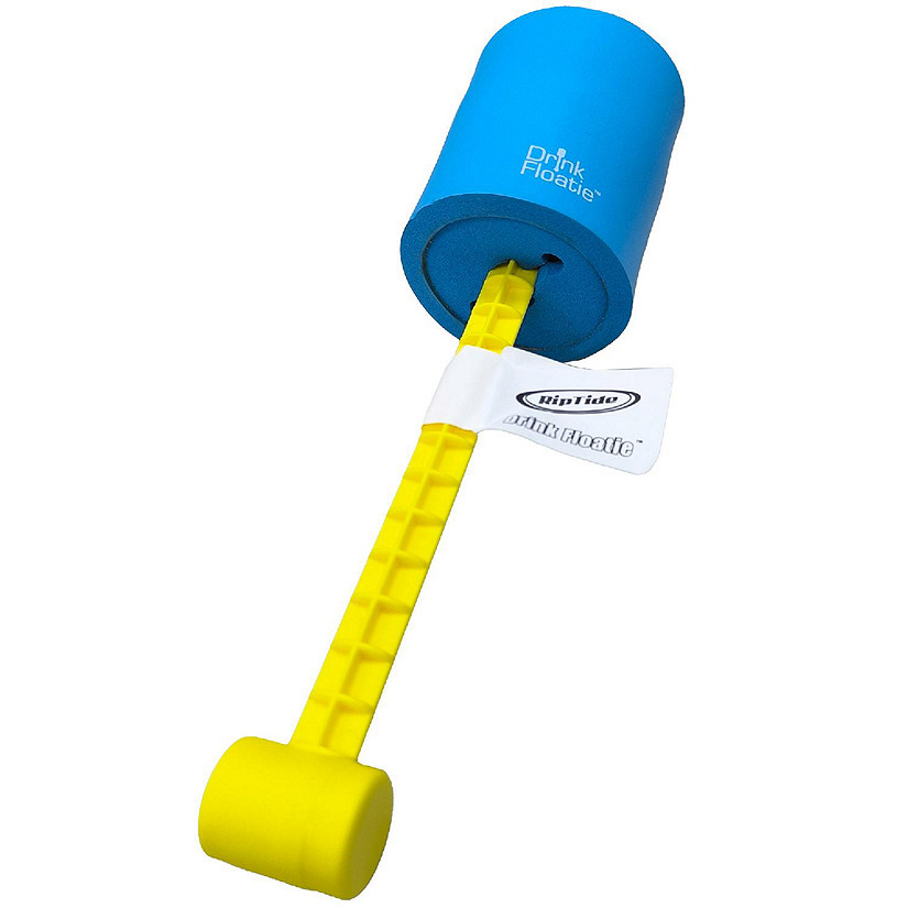 RIPPLE Floating Drink Holder &amp;#8211; Blue/Yellow, Anti-Tip Pool Cup Float w/ Handle Image