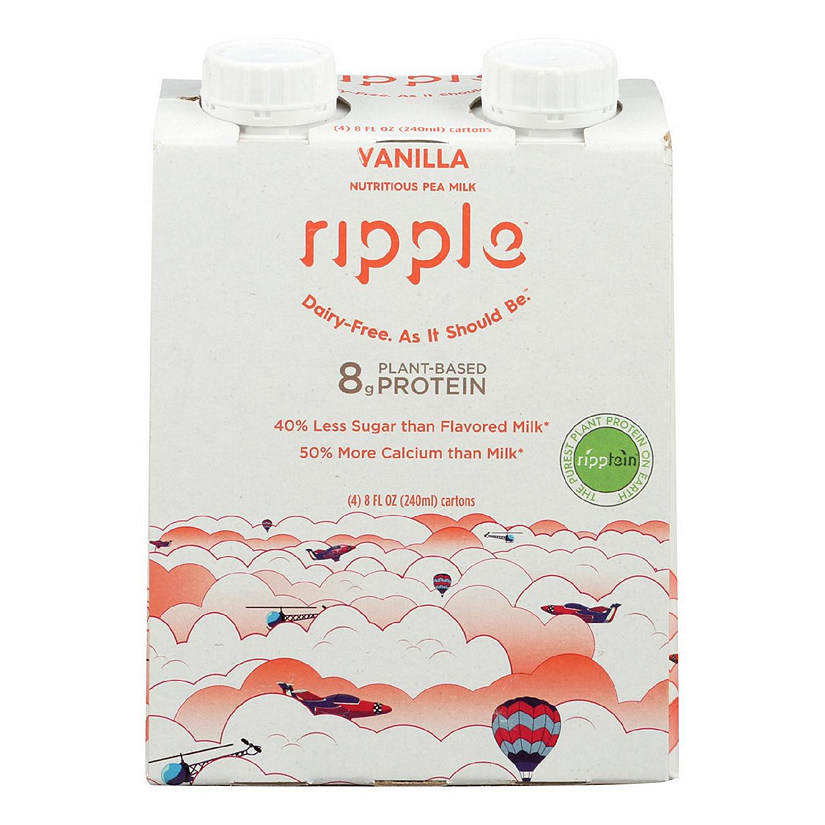 Ripple Foods Ripple Aseptic Vanilla Plant Based With Pea Protein  - Case of 4 - 4/8 FZ Image