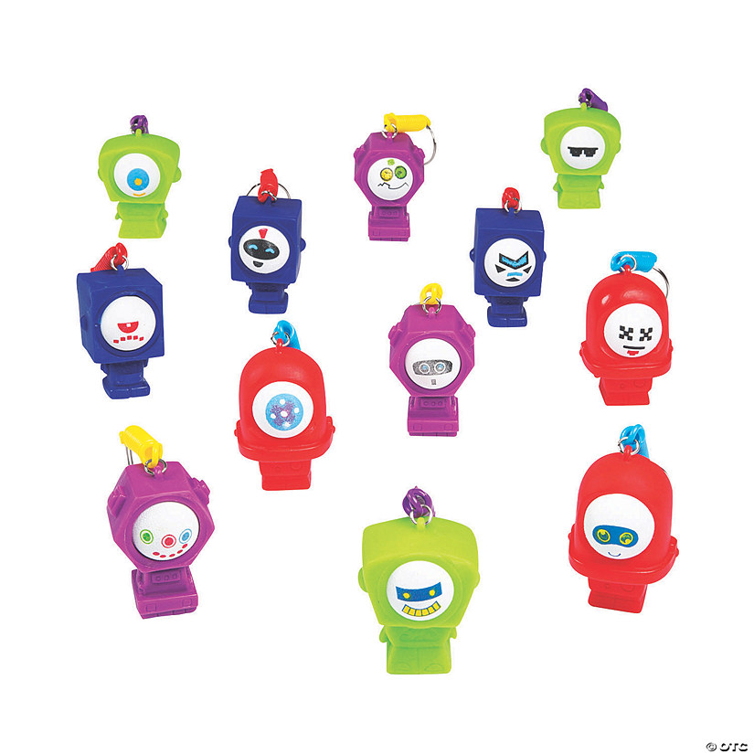 Robot Collectable Keychains 12 Pc. Discontinued