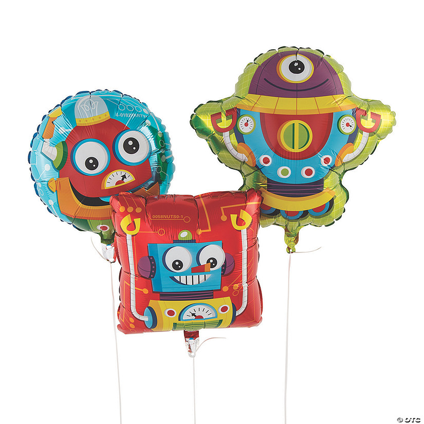 Robot Party 18" - 19" Mylar Balloons - 3 Pc. Image