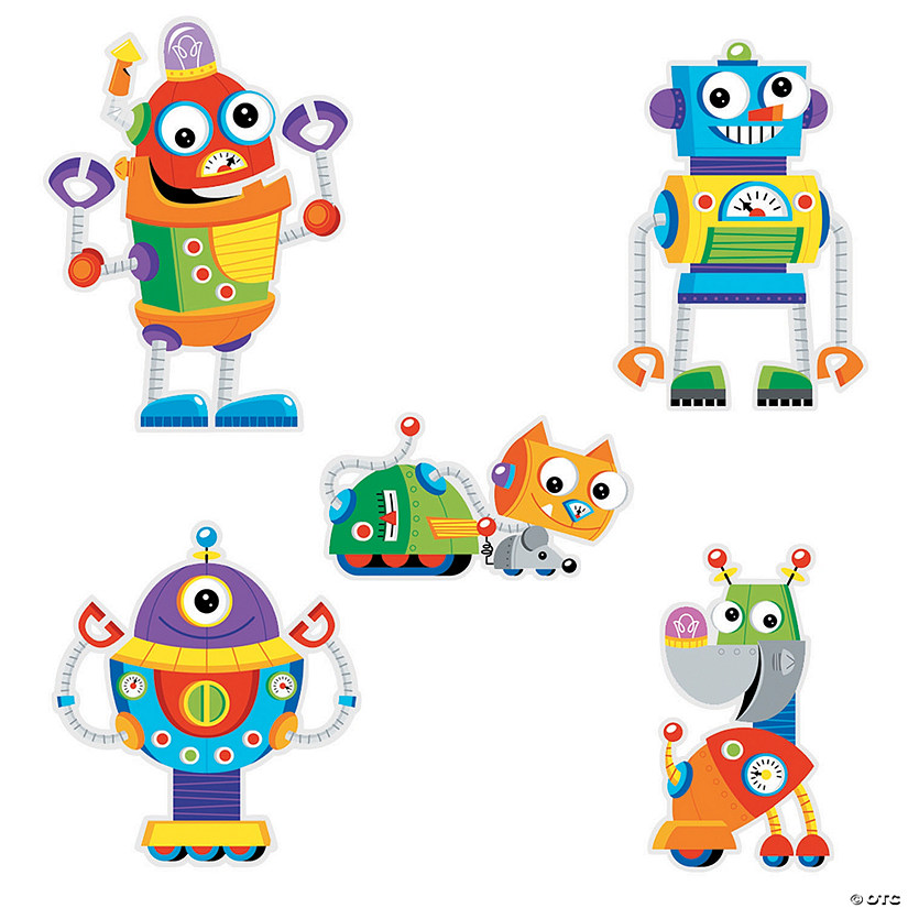 Robot Party Wall Cutouts - 6 Pc. Image